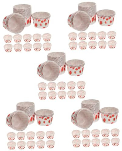 FRCOLOR 5 Set Tazze Da Torta Tortiera Bicchieri Di Carta Decorazioni Per Torte Scatole Per Cupcake Singole Pirottini Quadrati Per Cupcake Tazze Per Muffin Nuziali Tazza Carta 100 Pezzi*5