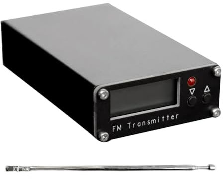 Gosera Émetteur FM 2KM 76-108Mhz Affichage Numérique Émetteur Stéréo 0,5W 500mW pour Station de Diffusion Radio avec Antenne