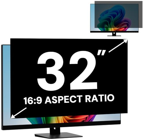 FYJRCY Blickschutzfolie Monitor 32 Zoll für 16:9 Seitenverhältnis (70.8 x 39.8 cm), Abnehmbarer 32 Zoll Monitor Sichtschutzfolie, Computer Monitor Blickschutzfilter und Blendschutz Blaulichtblock