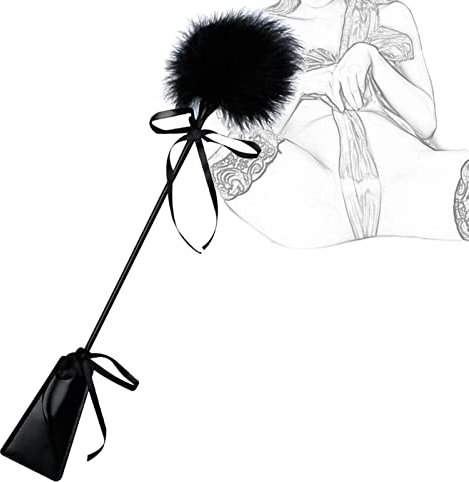 TRQOYTU Flogger Érotique SM Fouet Avec Chatouilleur De Plumes De Luxe Et Pagaie Sexe Amour Plume Clitoris Fouet BDSM Bondage Fessée Slapper Paddle Lit Contraintes Flirt Jouet Sexuel Pour Couples