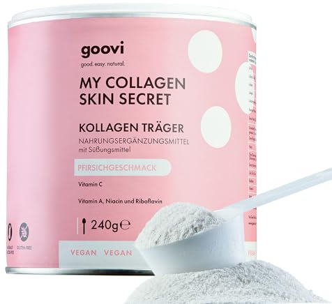 GOOVI My Collagen Skin Secret - Collagen Support | Pflanzliches Kollagen-Support-Pulver mit Vitamin C, Pfirsichgeschmack, 240g
