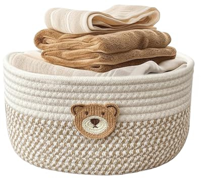 Cesto Intrecciato - Cesto in Corda di Cotone per Giochi per Cani,Cestino Organizzatore in Cotone Risparmio Spazio per Biancheria Vestiti Coperte Libri Asciugamani Giocattoli per Cani Telecomando Snack