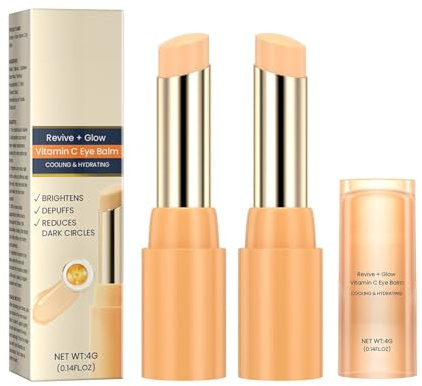 2 balsami per la cura degli occhi alla vitamina C, per occhi luminosi, elimina le occhiaie, riduce il gonfiore, idratazione 24 ore, ammorbidisce le linee sottili, adatto a tutti i tipi di pelle