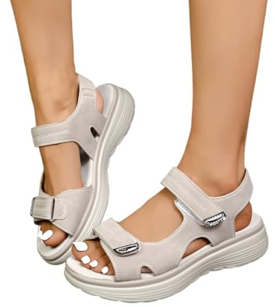 GXYANiaoy Sandales Femmes Été - Crochet et Boucle Réglables Sandales de Marche Confortable Orthopédique Chaussures Plateforme Scratch Chaussure Respirantes Bout Ouvert Sandale de Plage