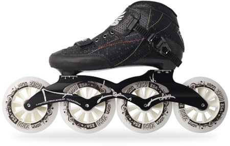 Pattini In Linea Veloci, Pattini A Rotelle Professionali In Carbonio Per Esterni Unisex, Con Ruote Da 110 Mm, Pattini A Rotelle Per Uomo, Donna E Adulto, Per Parco Strada Via Slalom(40,4-Wheel Black)
