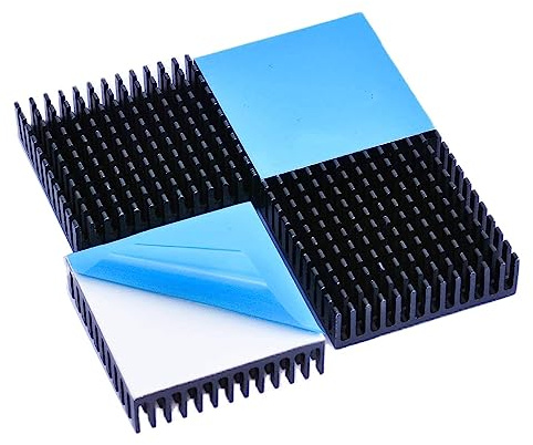 Easycargo 40mm Heatsink Kit 40x40x11mm + 3M8810 Thermal Conductive Adhesive Tape, Cooler Aluminum Heat Sink for Cooling 3D Printer Stepper Motor TEC1-12706 Thermoelectric Peltier Module 40mmx40mmx11mm