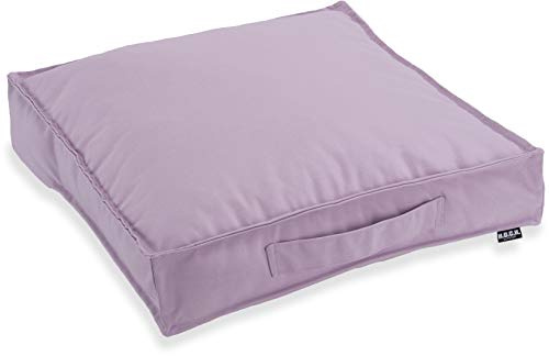 H.O.C.K. Outdoor Classic Uni Matratzenkissen – Wasserabweisendes Bodenkissen mit Tragegriff – Sitzkissen mit Fleckschutz & Lichtechtheit – Made in Germany (50x50x10cm, Lila claro - Flieder)