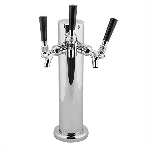 Distributeur de bière à triple robinet, 2,99 po en acier inoxydable Distributeur de bière pression avec 3 robinets et raccords de tuyau pour bar