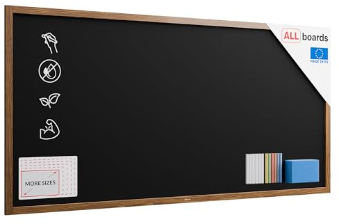 ALLboards Kreidetafel mit lackiertem Holzrahmen 200x100cm, Schwarz, Schreibtafel, Kreide, Schreibtafel zum Aufhängen, Wand Tafel Holz, Tafel gastronomie, Kreidetafel wand