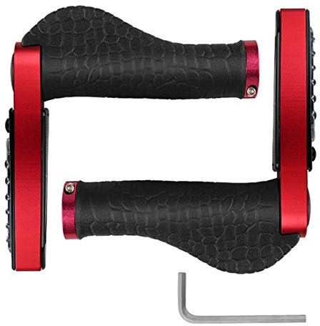 YFCTLM Fahrradgriffe Fahrrad-Set Anti-Rutsch-Fahrrad-Handgriff mit LED-Blinker Fahrrad-Lenker-Abdeckung mit Ends Griff Fahrrad-Zubehör (Color : Rot)