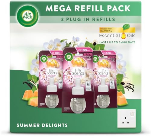 Air Wick|Summer Delights|Plug in Electrical Air Freshener Refill Pack |Pack of 3 | Lasts up to 300 Days