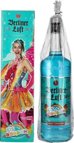 Berliner Luft Eisbonbon | Kultiger Pfefferminzlikör in Himmelblau | Minze & Eisbonbon | Vegan & glutenfrei | Made in Berlin | 18% Vol. | 3L