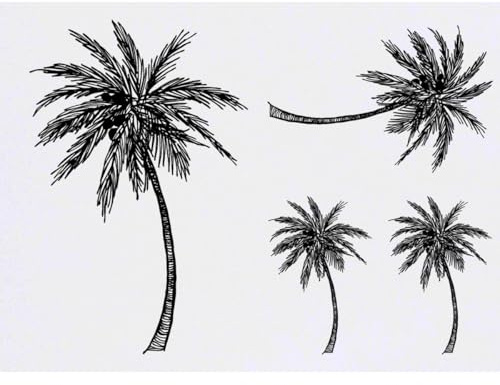 Azeeda 4 x 'Palm Tree' Temporary Tattoos (TO00046519) | Mixed-Size Water Resistant Skin Safe Transfers for Parties and Costumes