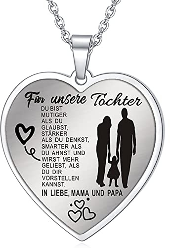 YOTHIWAD Halskette für Tochter herz anhänger Tochter Kette mit inspirierendem Text an meine tochter Halskette Schmuck Geschenke für Tochter von Mama Papa