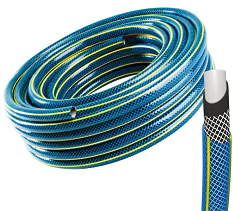 Gartenschlauch Schlauch Wasserschlauch Bluebos 4 lagig Bewässerungsschlauch blau UV-beständig (1/2, 15m)