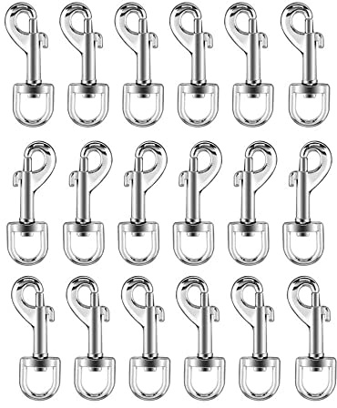 KAIAIWLUO Karabinerhaken,18 PCS Karabiner in 360 Grad Gedreht Werden Kann Hundeleine Karabinerhaken Haken mit Drehgelenk für Hundeleine Halsband Gurtband Taschen Gurt Wandern Schlüsselanhänger