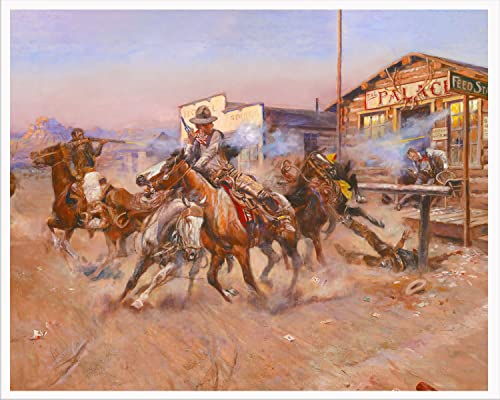 Westliche Wohnkultur Cowboy Kunstwerke Für Wände von Charles Marion Russell | Vintage Horse Prints Westliche Geschenke Zimmerdekor Für Männer | Cowboy Western Dekor Zimmer (84cm x 118.9cm (A0))