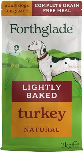 Forthglade Dry Dog Food, Lightly Baked, (2kg), Hypoallergenic and Grain Free Dog Food, Adult 1 Year +, Turkey With Sweet Potato, Completed and Balanced Meal, 50% Single Source Protein