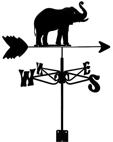 jUlenO Elefant Wetterhahn Wetterfahne,Metall Weather Vane Windfahne Windrichtungsanzeiger für den Gartenzaun &Schuppen Dekorative