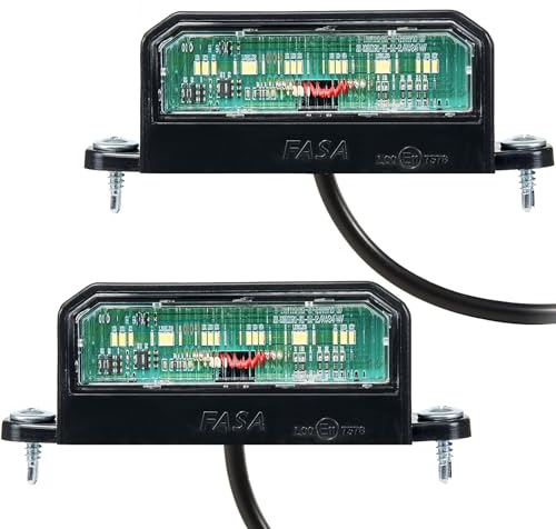 SPARKMOTO 2 x Luz trasera de matrícula de remolque LED universal de 12V 24V,pilotos de matrícula led remolque homologados,luces matricula led para camion caravana impermeable, IP67, Homologación ECE