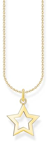 THOMAS SABO Kette mit Stern-Anhänger vergoldet 750 Gelbgold Vergoldung, 925 Sterlingsilber