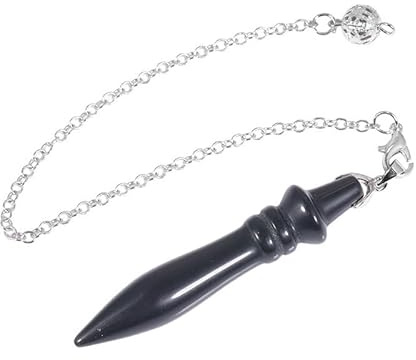 Miracles Minéraux Pendule divinatoire|Radiésthésie|ésothérisme|Pierre Naturelle|Pointe|cône|égyptien Thot|séphoroton|Merkaba|Pyramide (02 Thot | Obsidienne Noire)