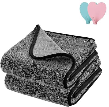 Gienslru Shiny Bath XXL Drying Towel, Shiny Wipes Shower Cleaning Cloths, Shower Drying Towel, Ultra Absorbent & Streak Free Twist Pile Microfiber Cloth, Escape The Bathroom Cars Limescale (2pcs)