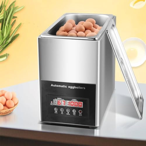 Cocedor de huevos eléctrico, cocedor de huevos de 800 W con fuente termal, control de temperatura de 30 a 90 ℃, función de temporización, tubo de calentamiento en forma de anillo, para huevos duros