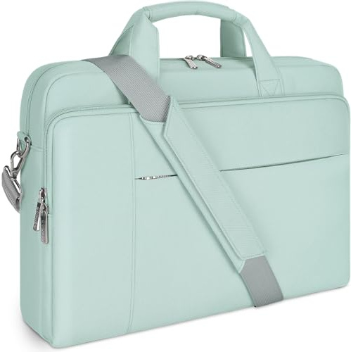 DOMISO 17 Zoll Laptop Tasche Aktentasche Schultertasche Business Wasserdicht Notebooktasche für 17-17.3 Notebook/IdeaPad/HP Envy/MSI GS73VR Stealth Pro/ASUS ROG,Minzgrün