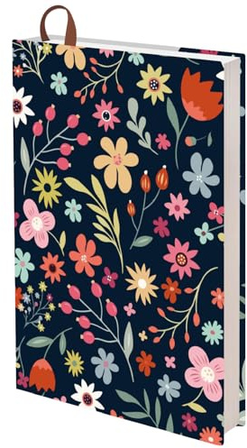 CRASPIRE Fundas para Libros con Diseño Floral A5 Fundas Grandes para Libros de 12.4x8.8 Pulgadas Ajustables para Libros de Tamaño A5 de Tapa Dura Reutilizables Lavables para Libros de Texto Etiquetas
