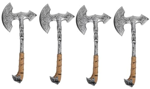 ANDRESLAD 4 Pz Puntello ' decorazione costume puntelli ' 'accetta asce giocattolo oggetto di scena per feste oggetti di scena per scherzi di Halloween plastica Silver