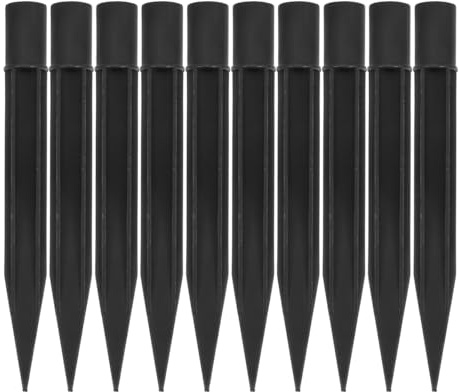 TOBBOMEY 10St Erdspieße Ersatz für Solarlichtpfähle Solar- LED-Rasenbeleuchtung Neon Solareinsätze Pole solar gartenbeleuchtung gartenlampe Verwurzelung solarleuchten für außen Black