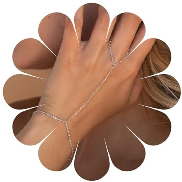 Cybche Boho Cristallo Mano Catena Bracciale Oro Cz Dito Anello Bracciale Piccolo Strass Schiavo Bracciale Minimalista Satellite Bracciale Da Polso Gioielli Per Le Donne