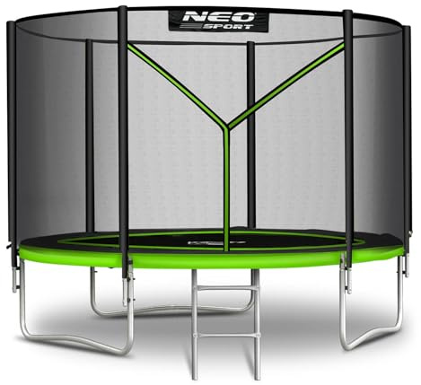 Neo-Sport Trampolin Outdoor Kinder Gartentrampolin Sicherheitsnetz Innen Leiter Gepolsterte Stangen Wetterfest Rostfre