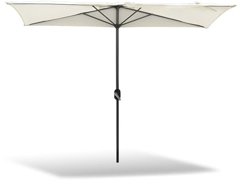 Demi-Parasol de Balcon Rectangulaire avec Manivelle 250 x 130 cm, Parasol de Jardin pour Mur, Véranda, Fenêtre(White)