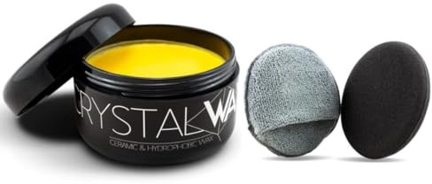 AutoFullCar - Cera CRYSTAL Wax FullCarX® 200 ml + 2 spugne - Protezione in ceramica idrofobica, lucentezza professionale, rivestimento ad alta durezza, riempita Swirls