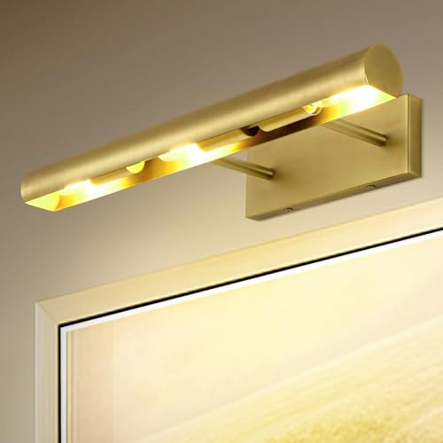 Modern Gold Bilderleuchte,Spiegelleuchte Bad 45.7CM Innen Wandleuchte, Badezimmer Spiegellampe, Bildbeleuchtung für Schlafzimmer, Wohnzimmer, Wand, Dartscheibe, Spiegel