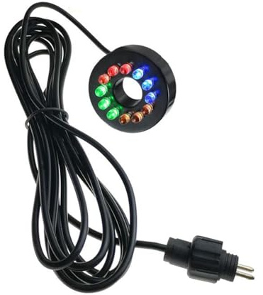 lmoikesz Connettore maschio ABS, luci caratteristiche, giardino, esterno, laghetto, fontana subacquea, serbatoio, luci acqua maschio, laghetto, acqua, laghetto, Multicolore 12led