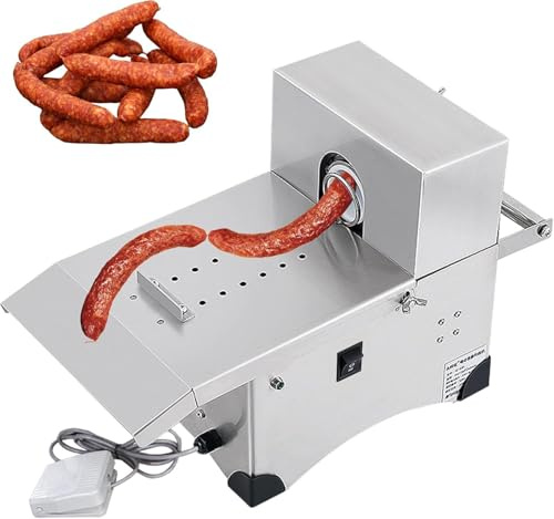Commercial Stainless Steel Sausage Machine,Linker Machine,Sausage Stuffers for DIY Sausage,Sausage Tying Knotting Machine with Foot Switch,Two Modes