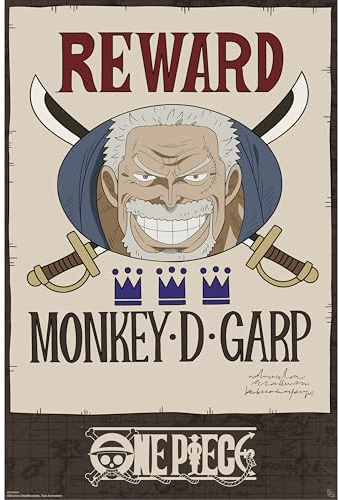 GB eye Poster One Piece WANTED Garp – Offizielles Produkt – Maxi-Format 91,5 x 61 cm – Cross Guild Poster – Hochwertiges Papier