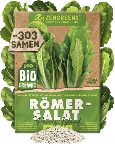 ZenGreens® - Bio Römer-Salat Samen (Parris Island) - Römer-Salatsamen - Gemüsesamen für den einfachen Anbau im Garten, Balkon oder Hochbeet - Saatgut - Lattich