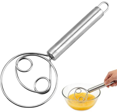 YIPFEN Frusta Danese per Impasti, Frusta per Mescolare Impasti in Acciaio Inox, Accessorio da Cucina per Pane, Impasti, Torte, Dolci e Altro