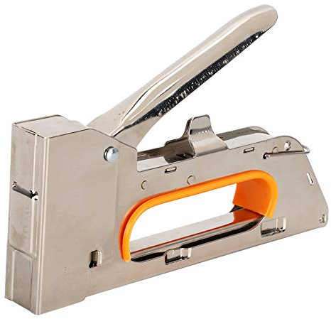 CHEOTIME Pistola grapadora de alta resistencia, clavadora manual, grapadora para enmarcar, herramienta de clavado manual ajustable, grapadora de madera ergonómica tipo U para lienz
