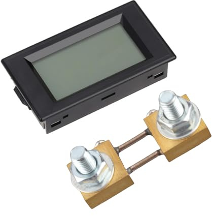 TIKATARER Amperometro Digitale LCD, Amperometro Display LED DC 100A con Resistenza Shunt 100A 75mV, Ideale per Alimentatore AC DC 9V 12V