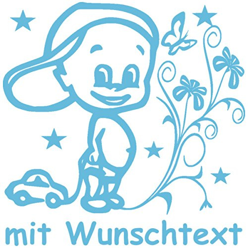 Hoffis Premium Babyaufkleber mit Name/Wunschtext Baby Kinder Autoaufkleber - Motiv 1308 (16 cm) - Farbe und Schriftart wählbar