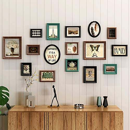 Modern Holz Bilderrahmen Collage Wand Set | Kombinationsrahmen für mehrere Bildergalerien | Bilderrahmen für Wohnzimmer Treppenhaus Hintergrund Wanddeko organisieren