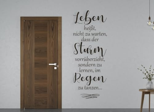 tjapalo® Wandtattoo Zitate und Sprüche Wohnzimmer Wandsticker Spruch Wandtattoo Leben Heißt Nicht Zu Warten, Schwarz, H58xB22cm