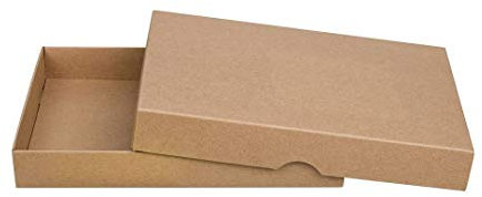 Lot de 10 boîtes pliantes - 15,5 x 23,5 cm - Hauteur de remplissage : 25 mm - Avec couvercle - Vintage - Papier kraft - Carton cadeau - Boîte d'archivage