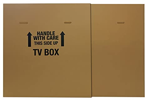 UOFFICE Moving Boxes Bundle TV Box (2-Pack), Adjustable Flat Screen TV Moving Boxes for Packing, Moving & Storage with Handles
