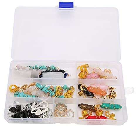 40 Stück Haar-Dreadlock-Schmuck, Mehrere Stile, Haaranhänger, Kristallschloss, Kristall-Edelstein-Anhänger, Haarschmuck, Perlen für Haarschmuck, Tägliches Leben, Arbeitsgruppe, Haarschmuck für Frauen